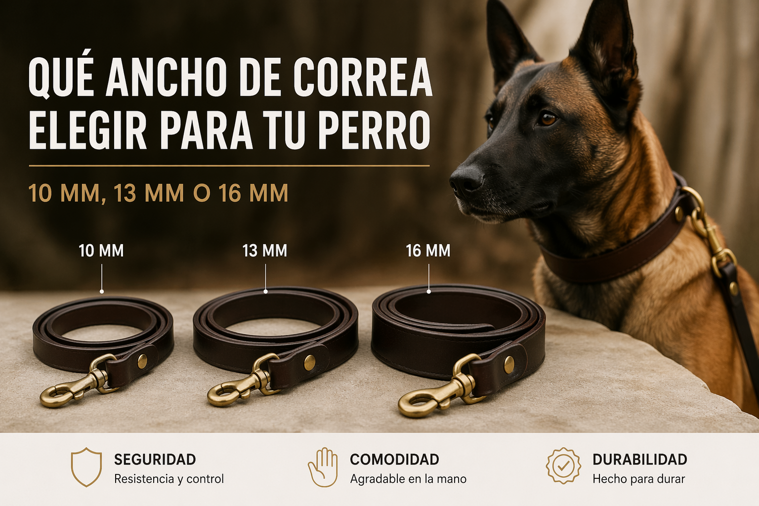 Qué ancho de correa elegir para tu perro (10 mm, 13 mm o 16 mm)