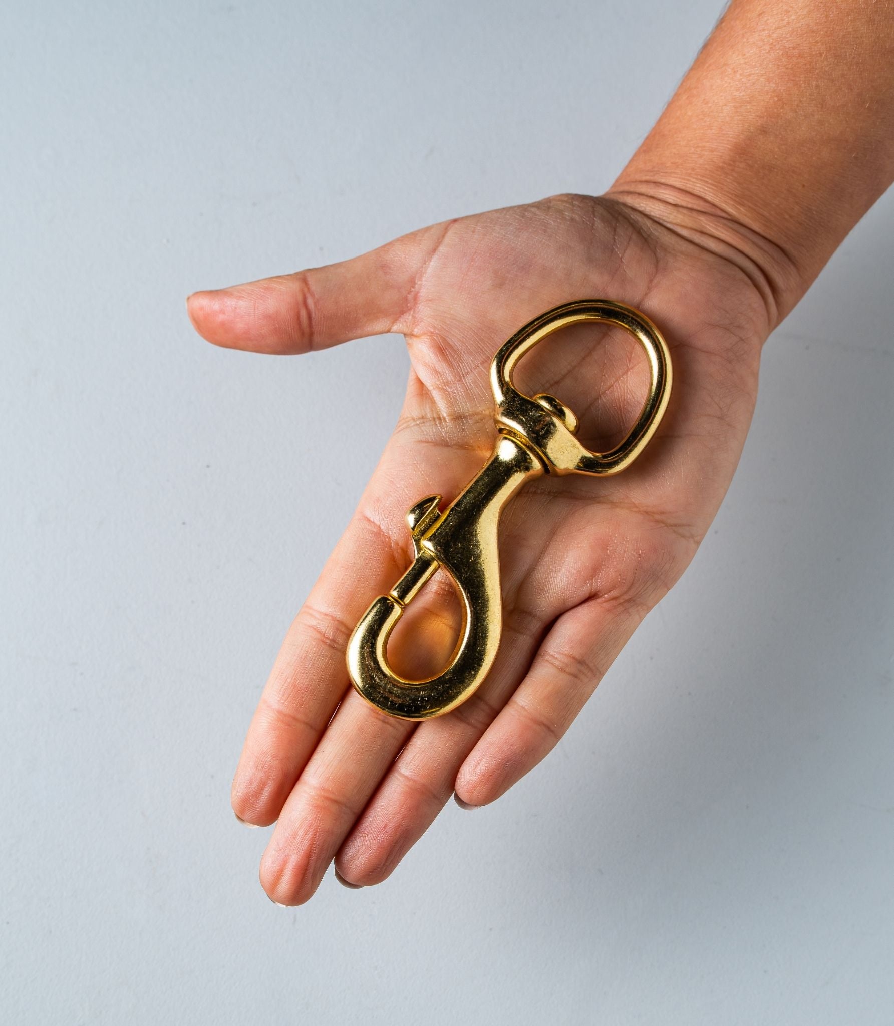 mosquetón de latón para correas grande