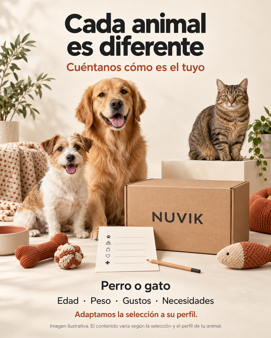 NUVIK Box · Caja sorpresa mensual para perros y gatos