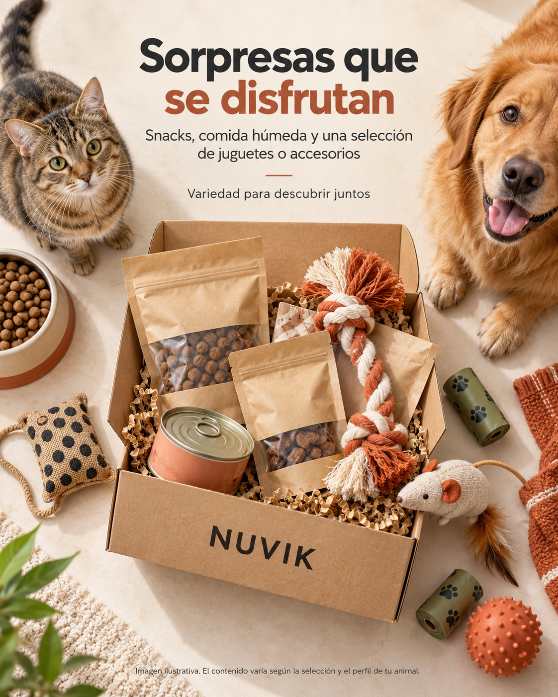 NUVIK Box · Caja sorpresa mensual para perros y gatos