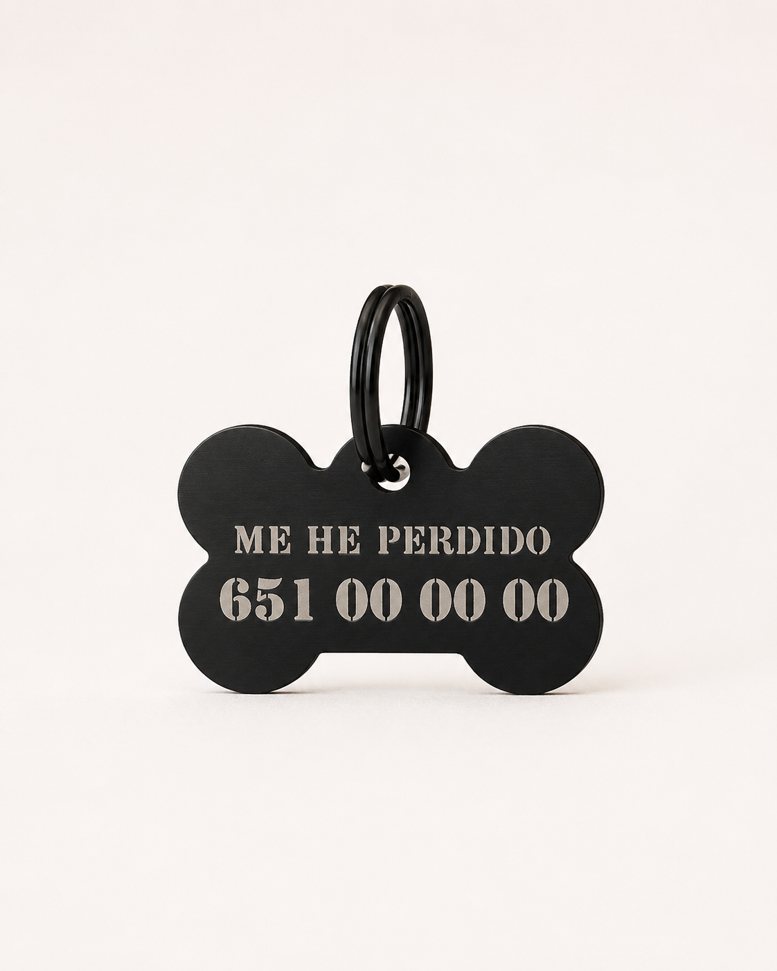 Chapa para perro con grabado a doble cara de nombre y teléfono