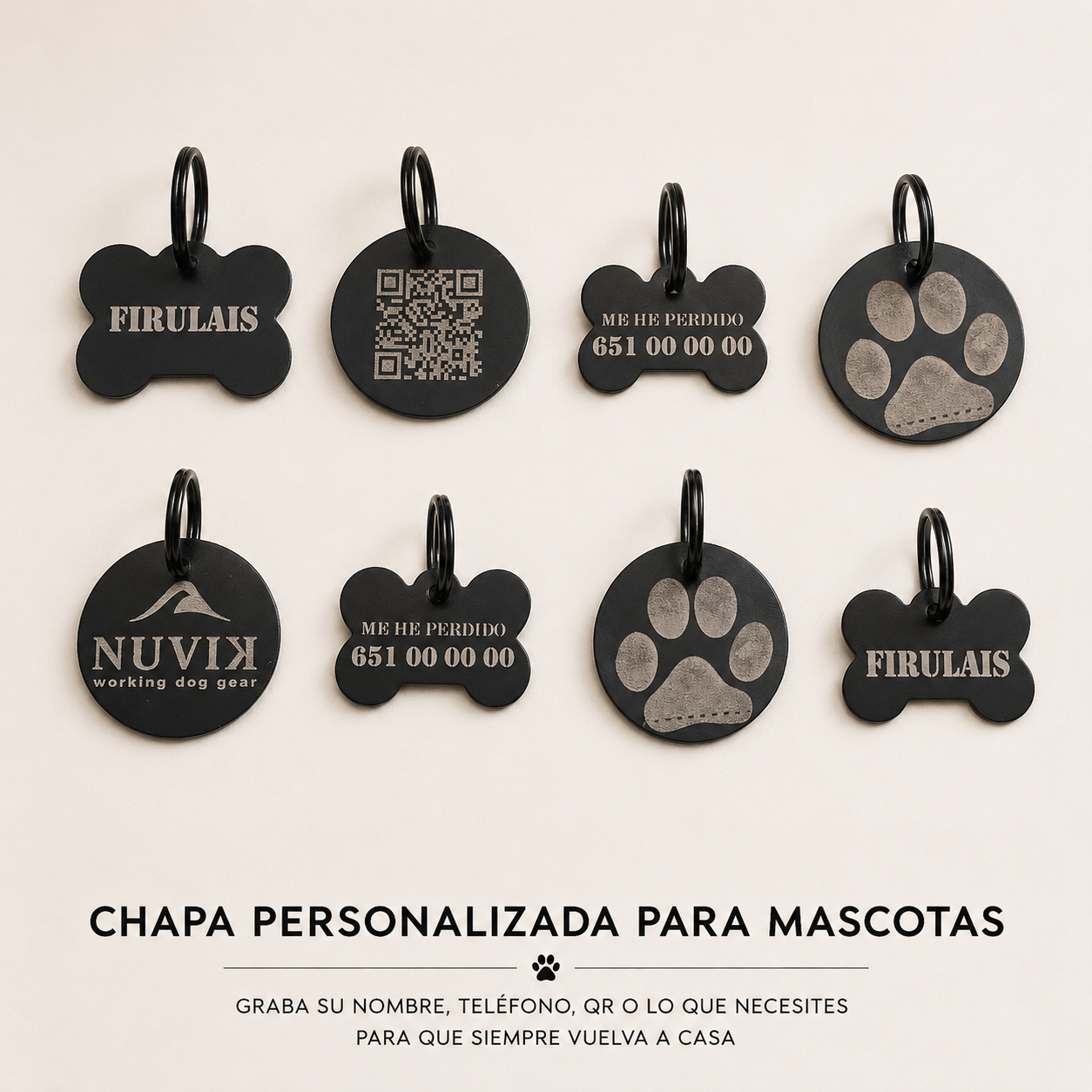 Chapa personalizada para perros NUVIK CustomTag